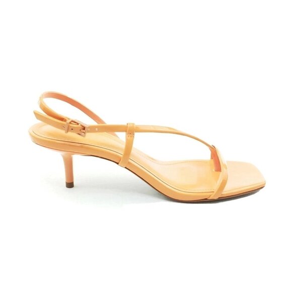 Schutz Heloise Womens Strappy Sandals Patent Leather Orange Heels Size 8 - Picture 9 of 12